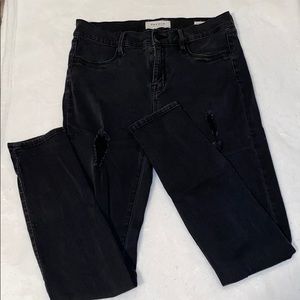 Pace in Black Skinny Ripped Jeggings